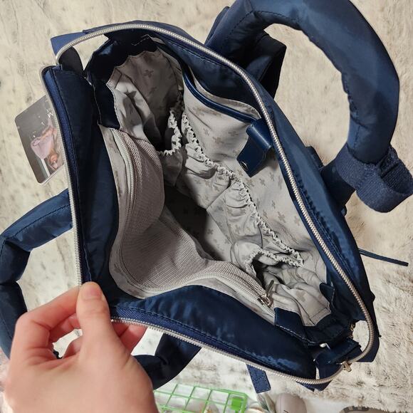 NWT Itzy Ritzy Chic Blue Puffer Dream Convertible Baby Diaper Bag - Picture 6 of 9